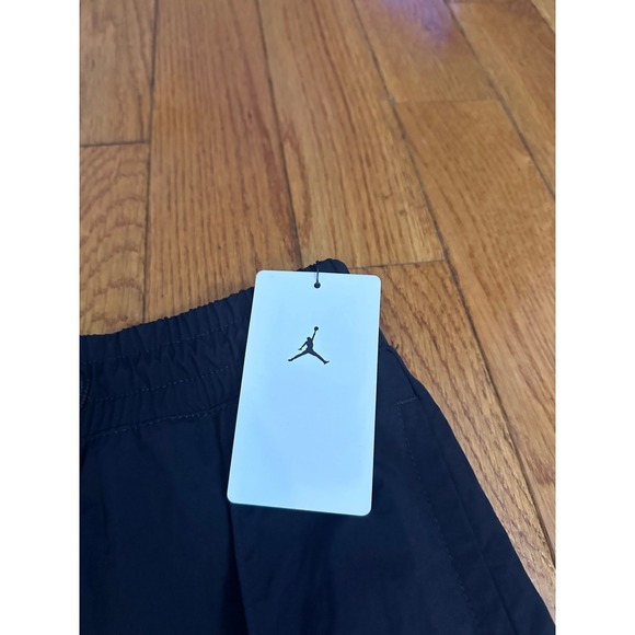 New Jordan Kids Black Cargo Pants Wide Leg Drawstring Waist Jumpman Logo YMD $50 - Picture 9 of 12